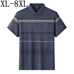 8XL 7XL 6XL 2024 New Summer High End Luxury Polo Shirt Men Short Sleeve Lapel Mens Shirts With Pocket Casual Loose polo homme