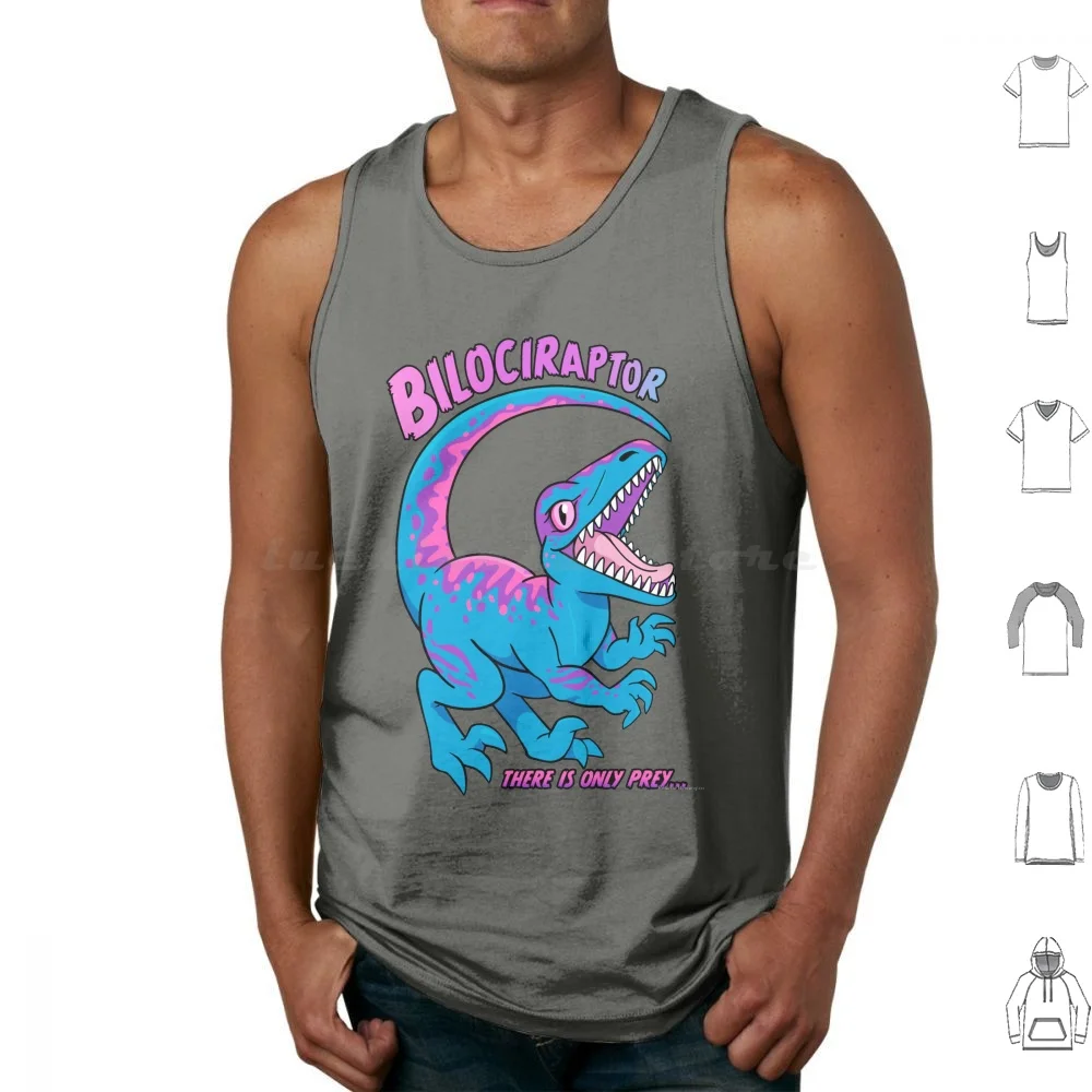 Bilociraptor-There Is Only Prey Tank Tops Vest Sleeveless Velociraptor Raptor Dinosaur Lizard Queer Fabulous Bi