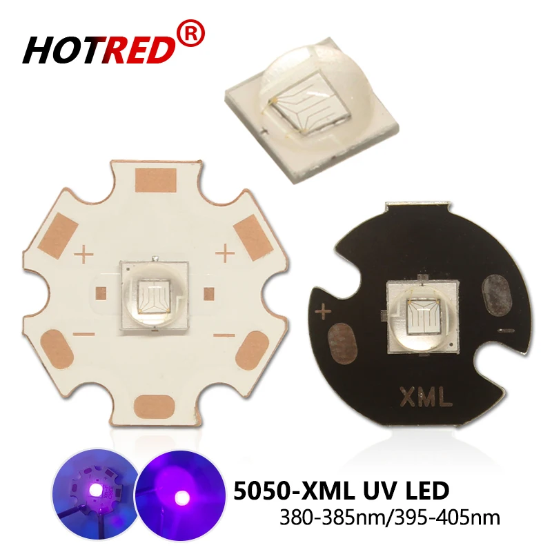 Dioda UV LED 10W 5050 XMLLT6 XMLL2 Chip LG Fioletowa 3-3.7V 385nm 395nm 400nm Koralik Dioda Część do Latarki Akcesoria do Druku Utwardzania