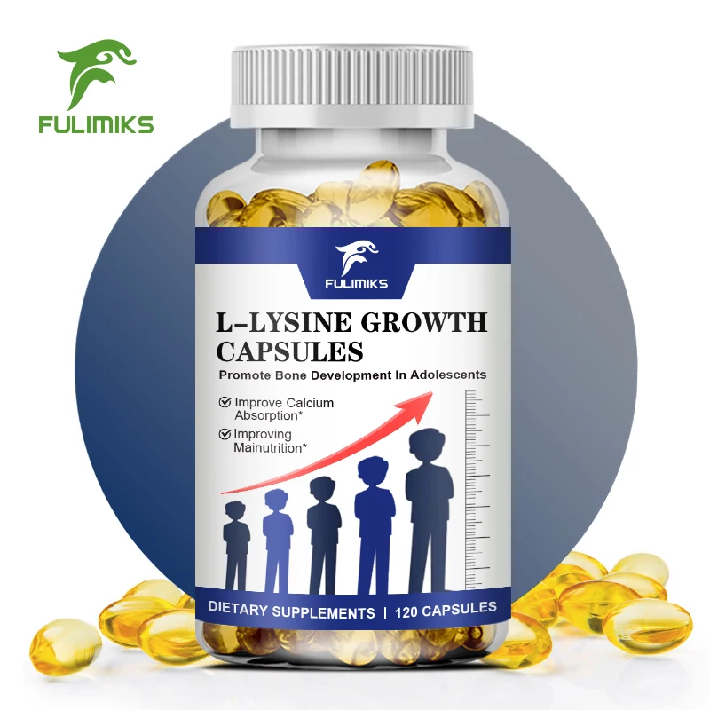 L-Lysine Growth Capsules, High Potency, Immune Support & Supports Collagen Synthesis, Non-GMO, 60/120 Vegetarian