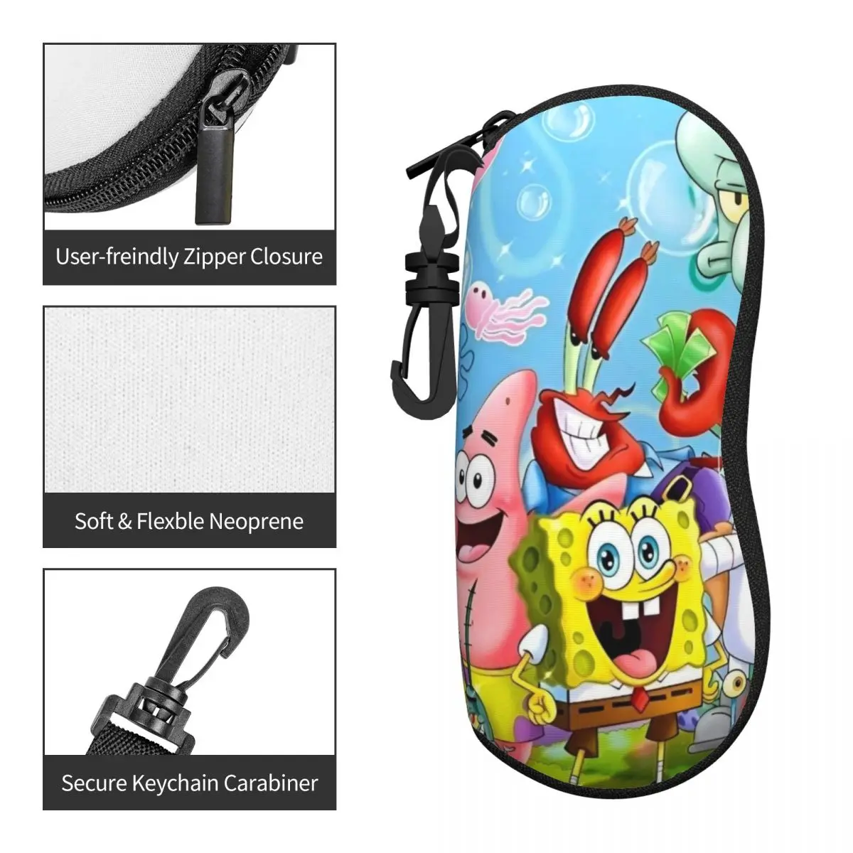 Spongebob Soft Shell Ultralichte brillenkoker - Krasbestendig en ruimtebesparend brillenzakje voor buitenavonturen