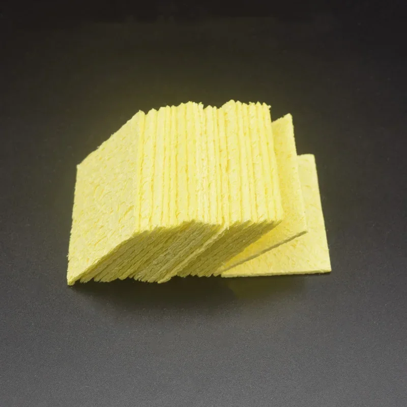 20PCS/40PCS/80PCS/100Pcs Yellow Cleaning Sponge Cleaner for Enduring Electric Welding Soldering Iron