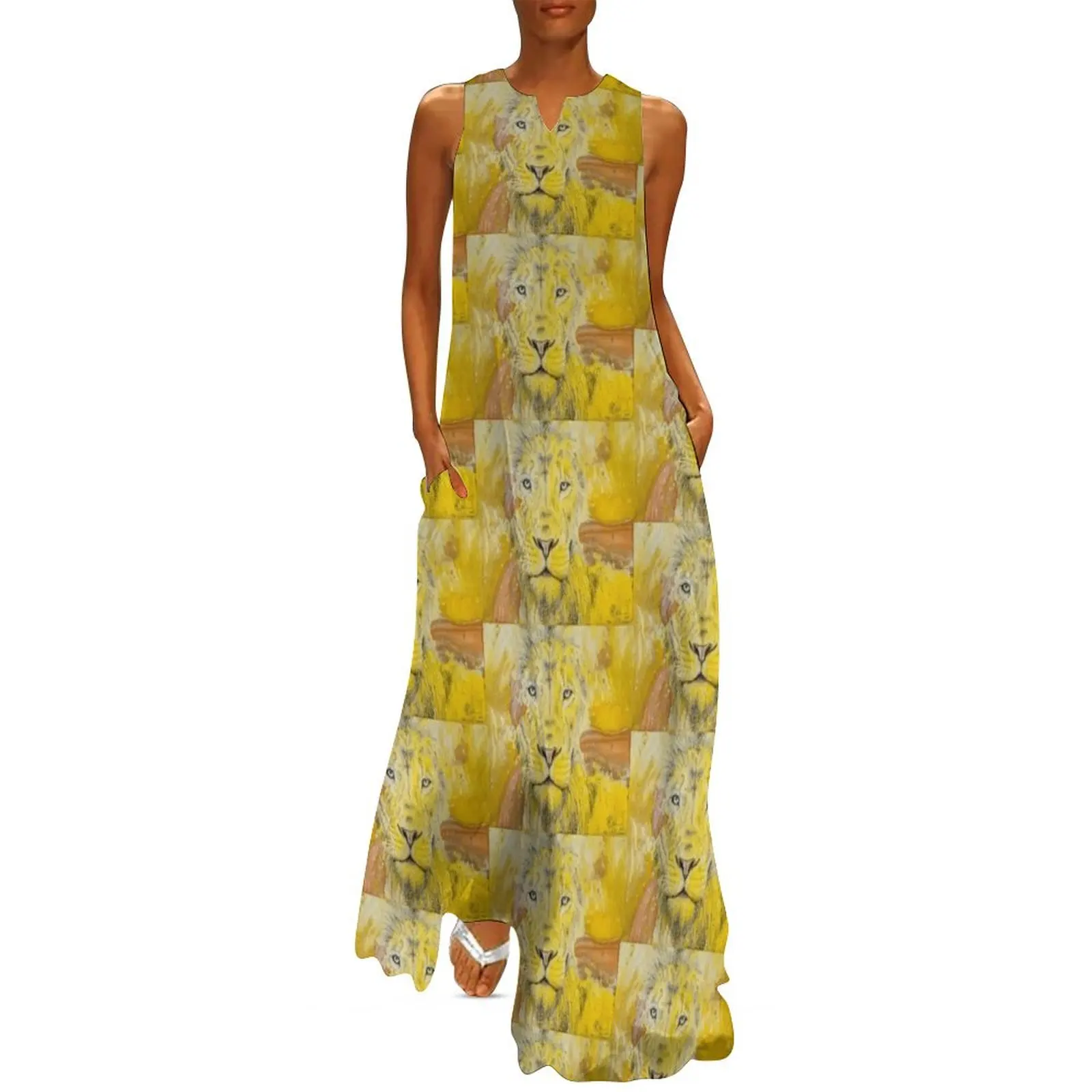 

Lion Face Long Dress elegant women's sets dress for woman dresses summer