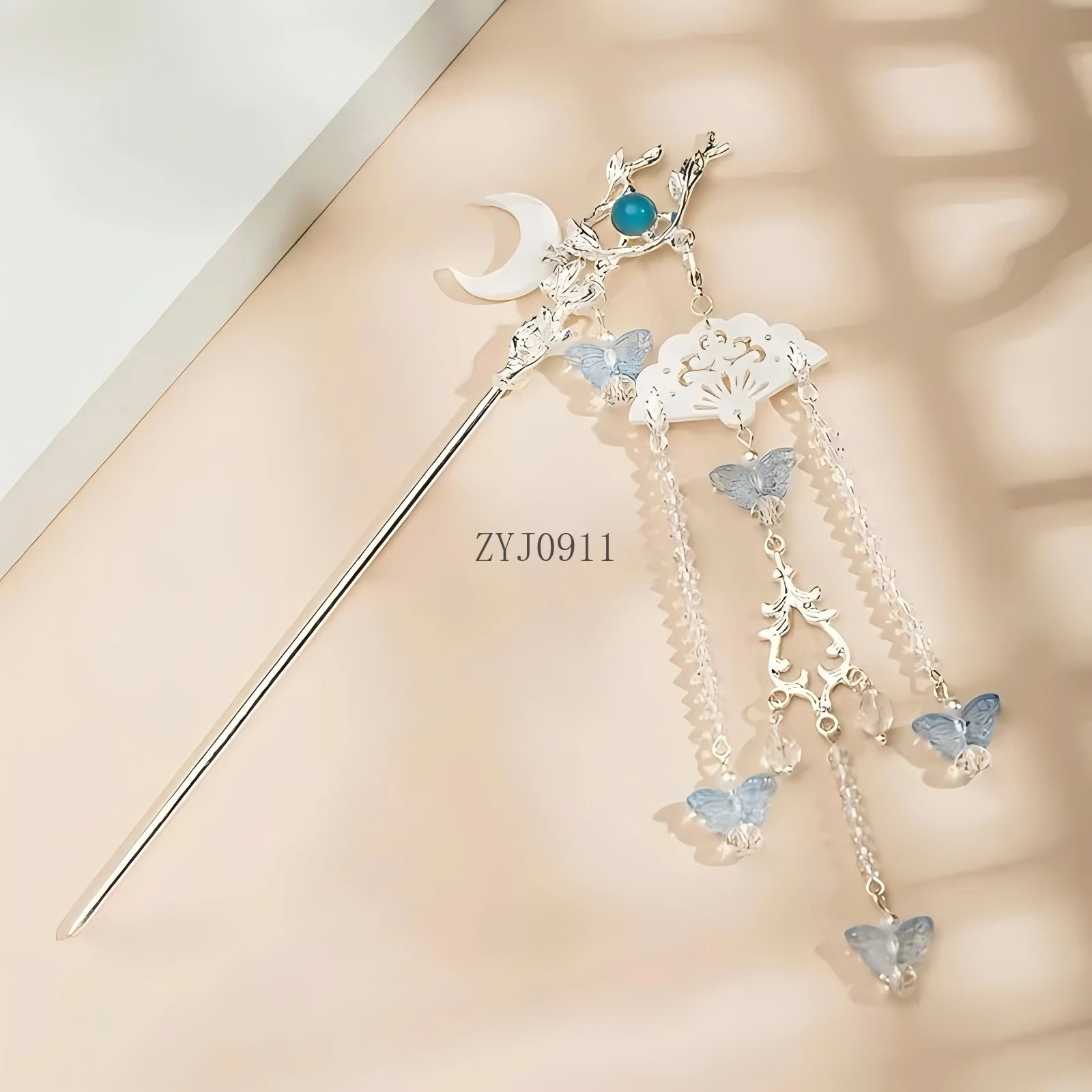 الموضة الصينية نمط شرابة الشعر عصا فراشة شرابة مشبك شعر التجمع اليومي ارتداء المرأة مجوهرات إبرة الشعر