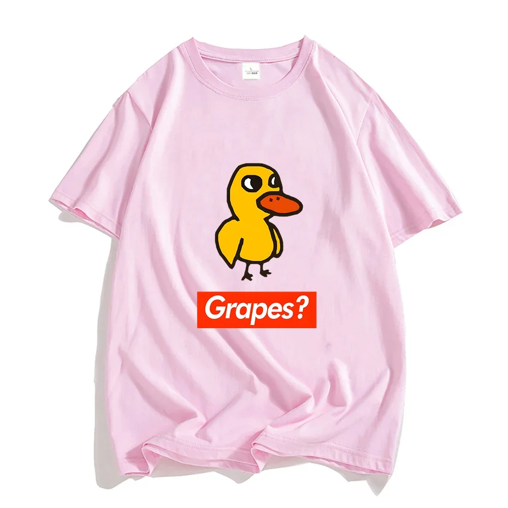 The Duck Song Got Any Grapes Tshirt 100% Cotton Manga Shirts Casual Loose Tees Men/women Cartoon T Shirt Kawaii Animal T-shirt