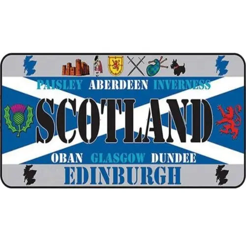 1p,Scotland Edinburgh Glasgow Licence Plate Kitchen Home Travel Bar Pub Metal Sign