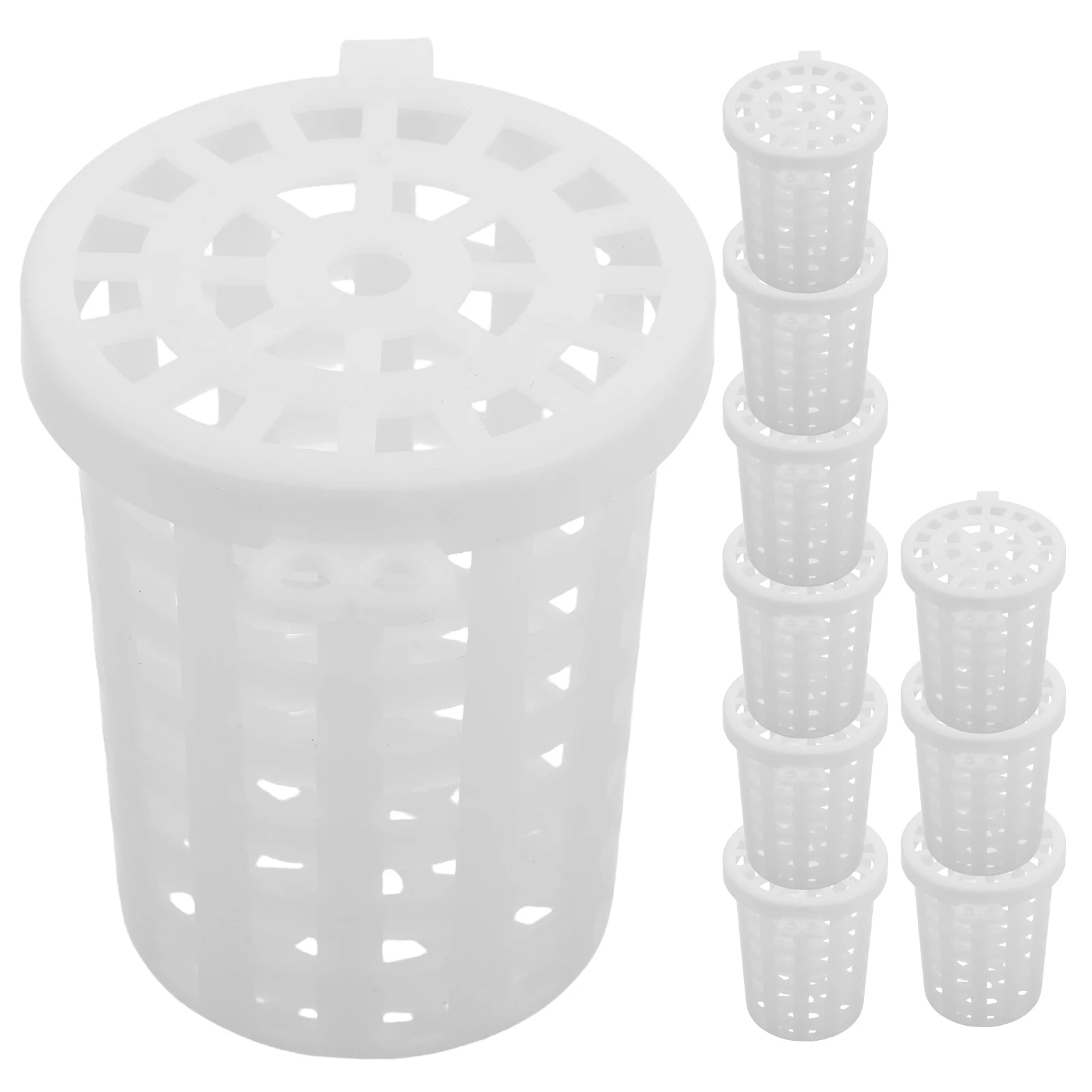 

10 Pcs Bait Cage Holder Basket Thrower Equipment Case Eel Shrimp Net White Device