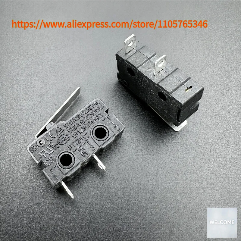 10pcs SW312 High-Quality JUFOND Micro Switch 5A250VAC Travel Limit Detection 2-pin Normally Open With Handle