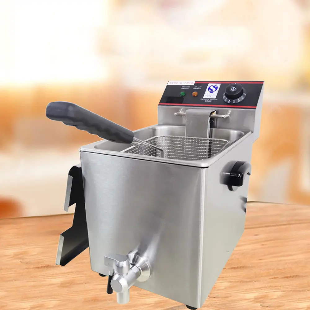 Commercial Electric Fryer ไก่ทอดความจุขนาดใหญ่เครื่องทอดสแตนเลส French Fries อุปกรณ์ร้านอาหาร