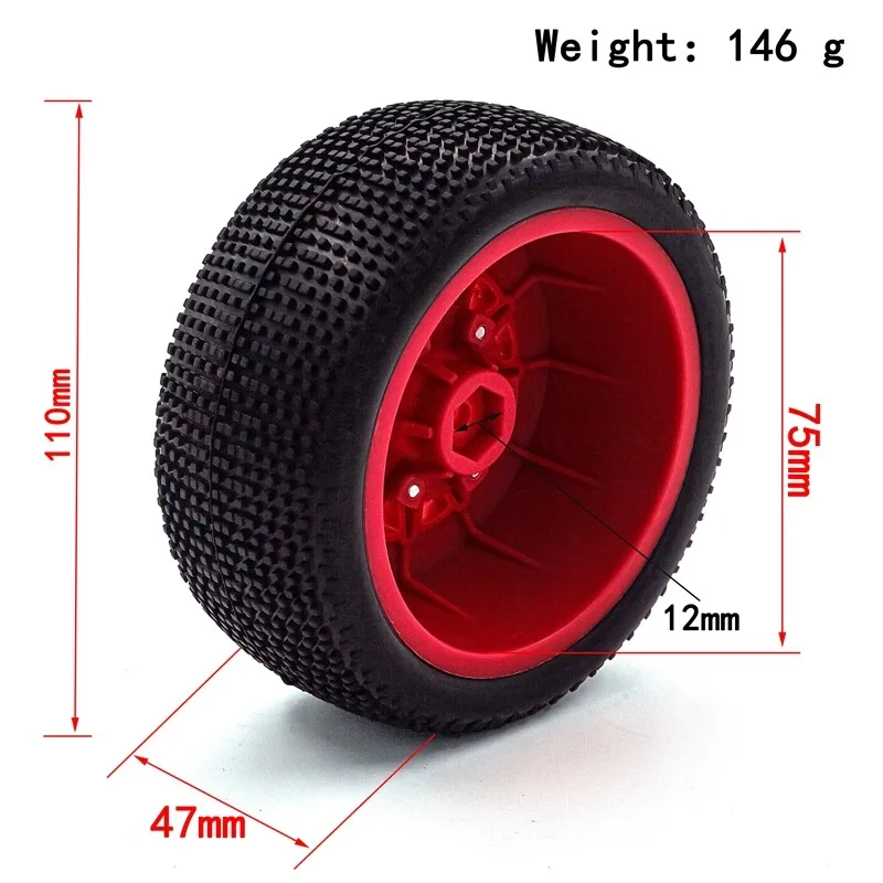 For 1/8 1/10 Trax Slash Huanqi 727 Vika 112mm Tire Rc Car Model Short Card General Road Tire Upgrade Tire Adapter 12mm/14mm/17mm