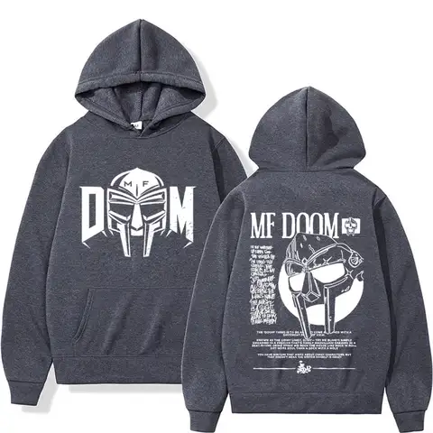 MF Doom Madvillain Metal Face Hoodie 90s Rap Singer Sportswear Men's and Women's Clothing Gothic Casual Hoodie