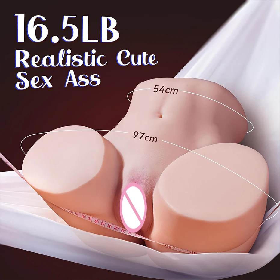 Bunda da beleza Masturbador para homens, Vagina Artificial, Bichano Sexy Toys, Masturbador Masculino, Canais duplos, Sentimento de pele