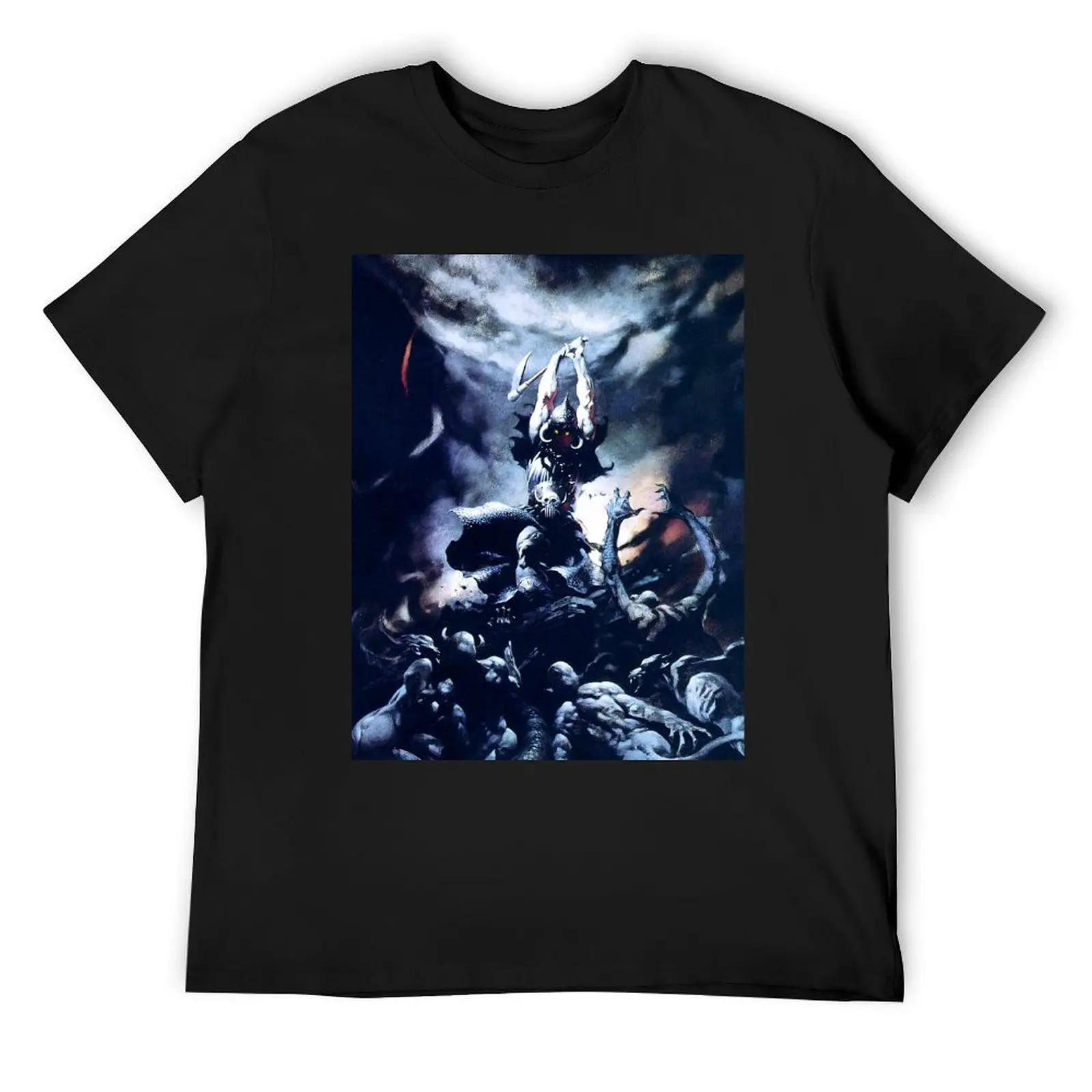 

Frank Frazetta - Death Dealer T-Shirt anime t shirts plus size clothes quick drying mens graphic t-shirts