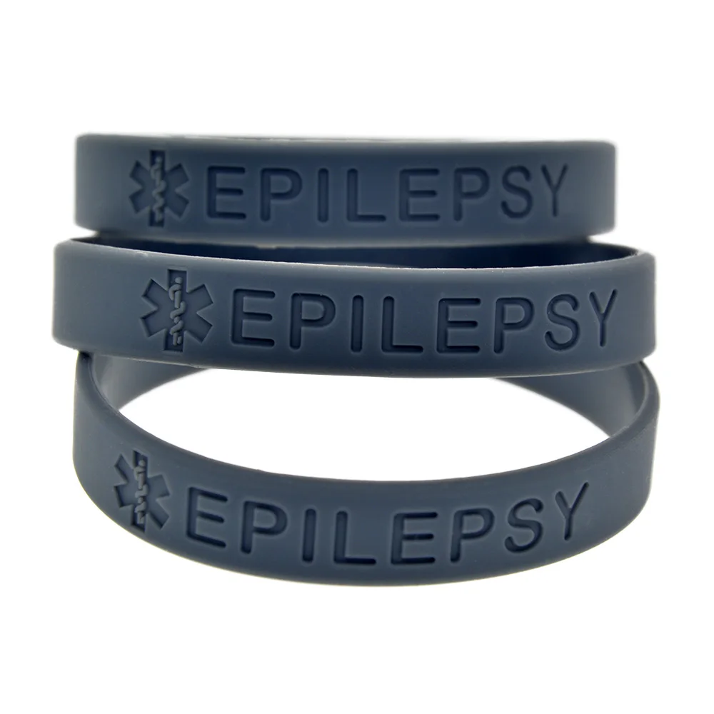 50 Stück Epilepsie-Medizinisches ID-Armband, Sport-Silikonarmband, Gesundheitserinnerungs-Schmuck-Armreif – Detail 5