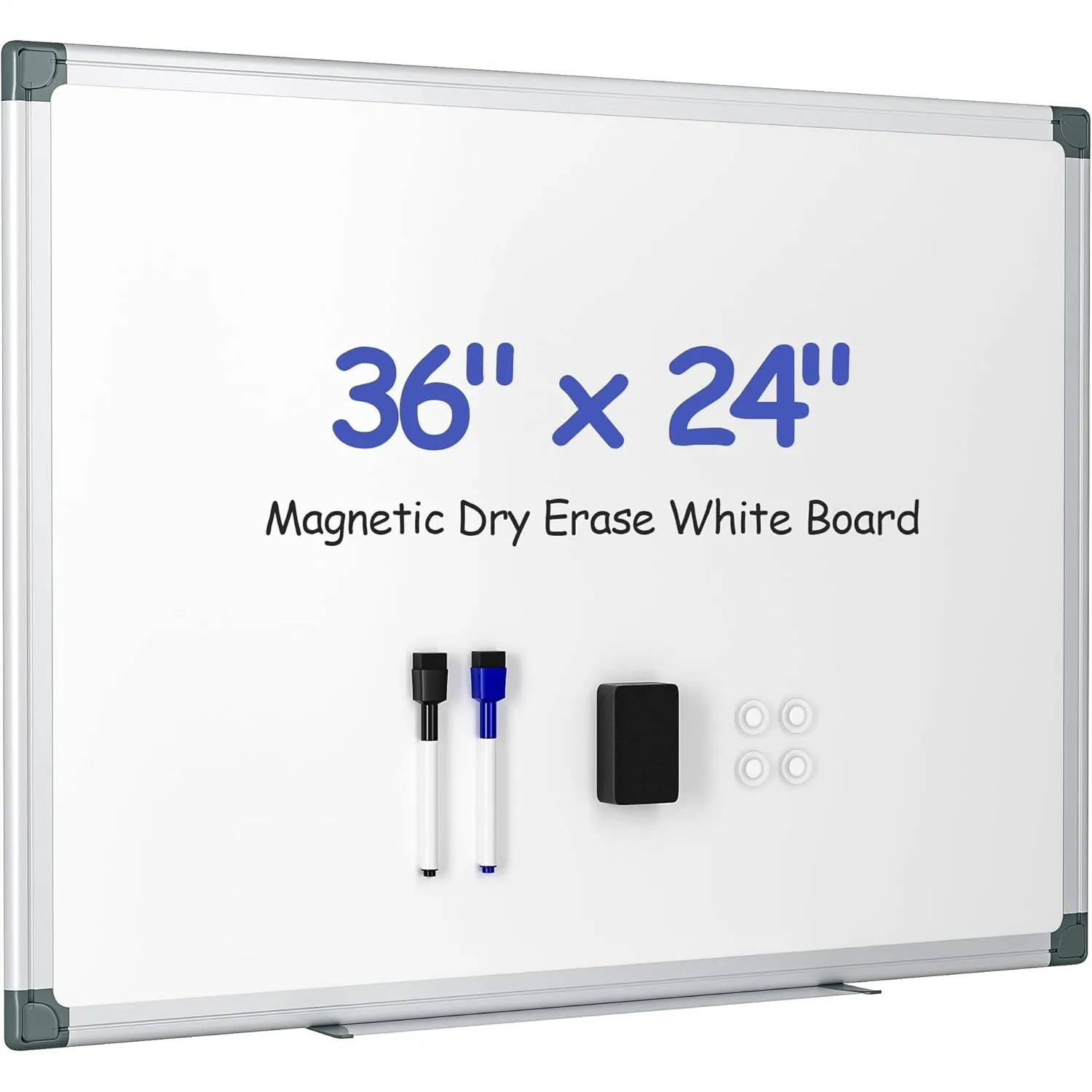 

Magnetic White Board 36x24 Dry Erase Board Kit with Markers, Magnets, Eraser & Pen Tray for Home Office School