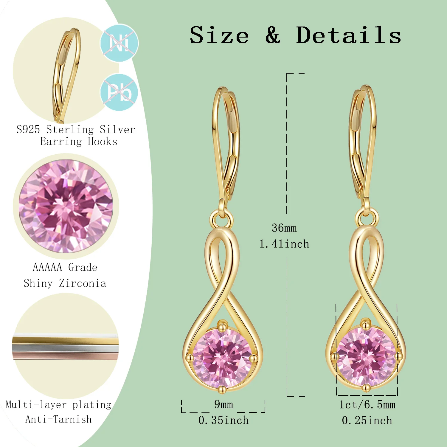 

Серьги LAMVOICE из стерлингового серебра 925 пробы, подарок на День святого Валентина для дочери, дизайнерский предмет высокого качества, с цирконием 2 карата