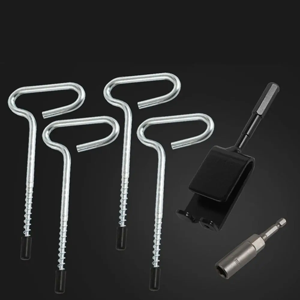 Quick Setup Ice Anchor Drill Adapter Heavy Duty Anti-Rust Power Drill Chuck Durable Ice Fishing Tent Stakes