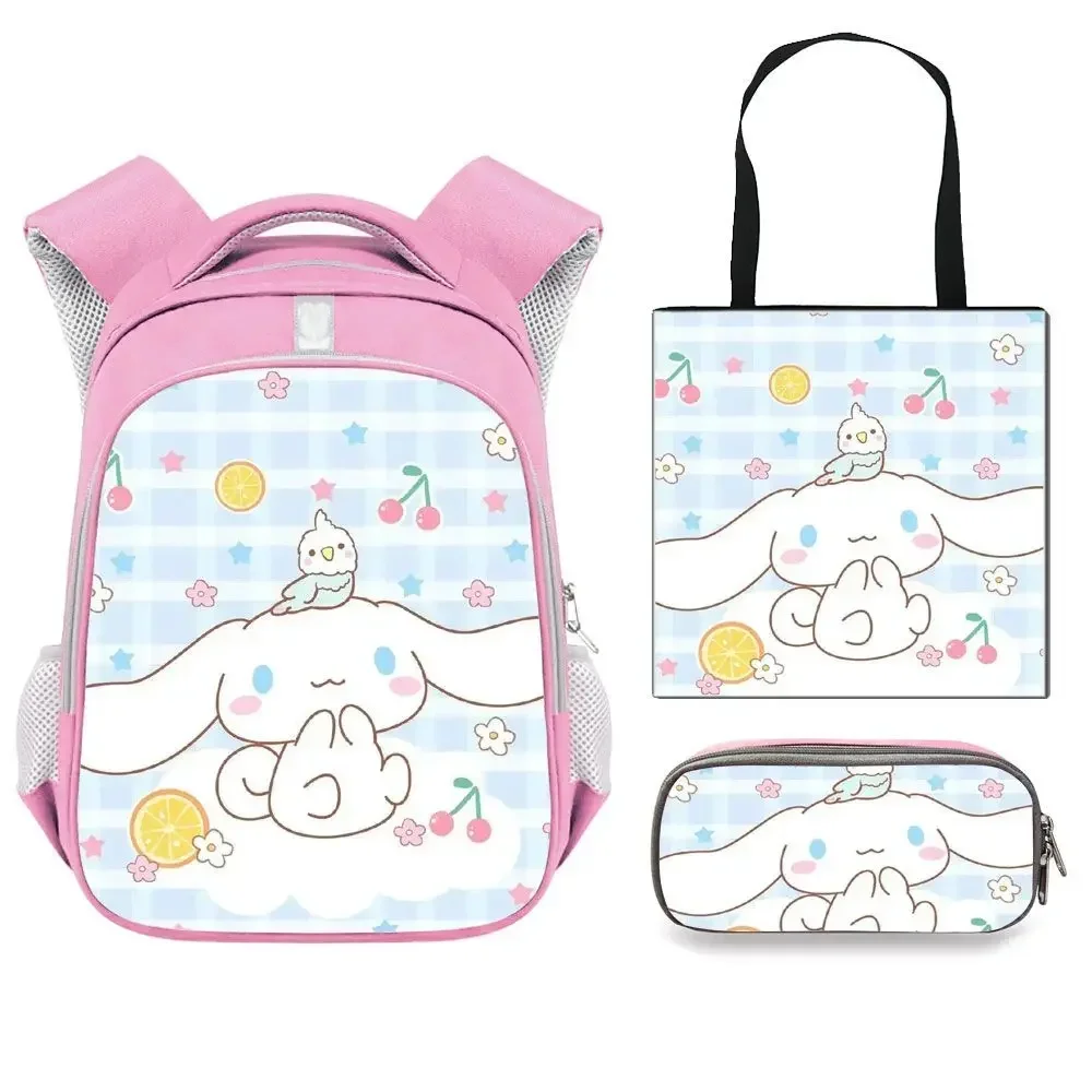 

Sanrioed Cinnamoroll милый большой вместительный Детский рюкзак, школьные ранцы, ранцы для студентов, женская сумка, мультяшная сумка через плечо