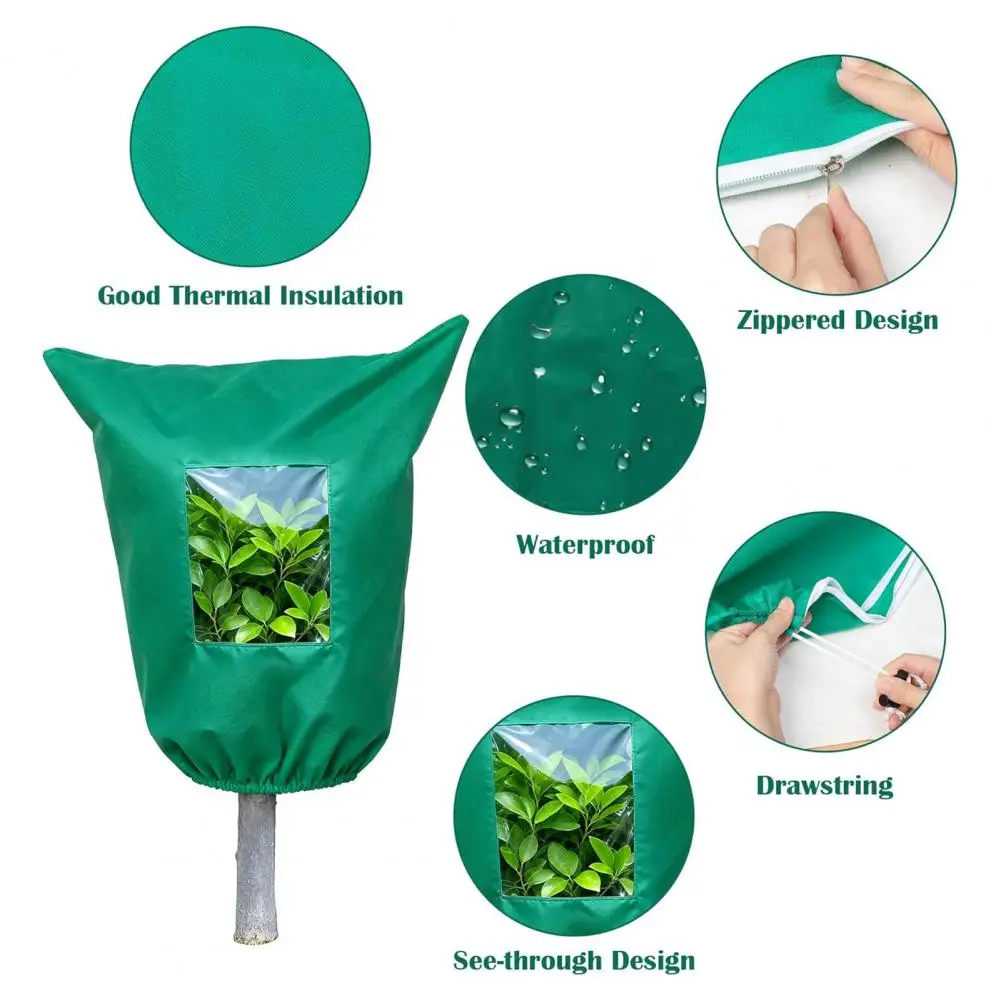 Heavy Duty Plant Frost Cover Plant Freeze Protection Cover with Zipper Window Frost Protection Bag for Outdoor Shrubs Small