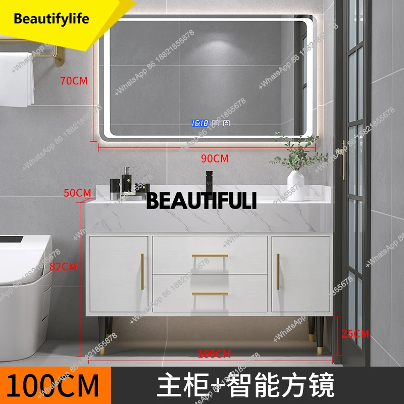 a17 Bathroom Cabinet Washbasin Bathroom Combination Simple Household Toilet Furniture Solidbathroom Modern Vanity With Sink 24
