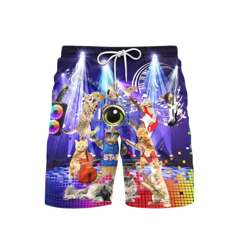 

New Retro 80s 90s Style 3D Print Hawaiian Beach Shorts Men's Oversized Surfing Pants Swimsuits Holiday Board Trunks Kid Clothing