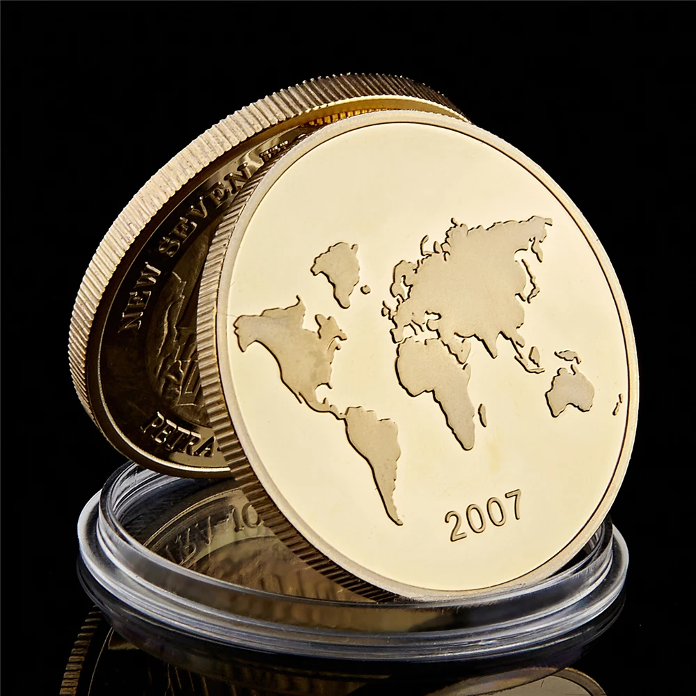 2007 Chichen-Itza Mexico New Seven Wonders of The World Gold Plated Coin With Hard Acrylic Cover