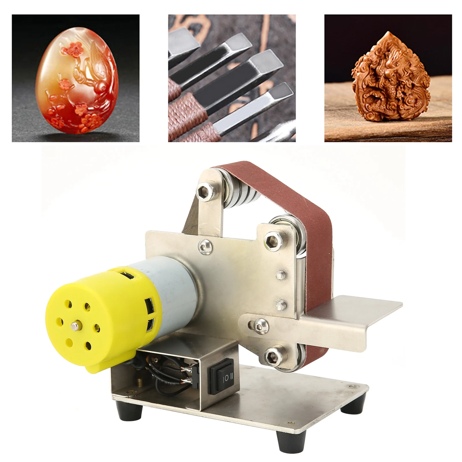

Handheld Sanding Belt Machine Mini Belt Sander Electric Handheld DIY Polishing Sanding Machine Sharpener Grinder