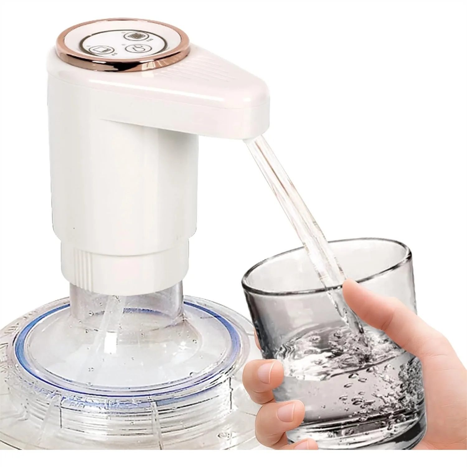 Automatic Water Pump for 5 Gallon Bottle, Portable USB Charging with Dual Pumps for Home, Kitchen, Camping and Office Use