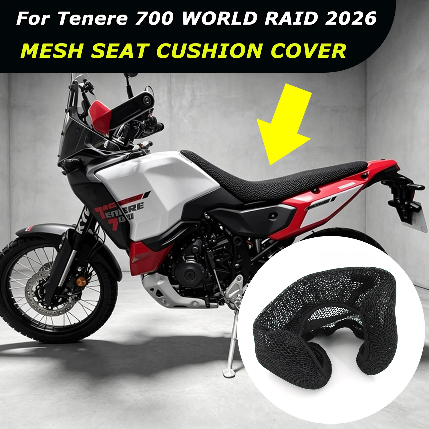 New TENERE 700 Motorcycle Seat Protect Cushion Fabric Saddle Cooling Honeycomb Protection Mat For Tenere 700 WORLD RAID 2026