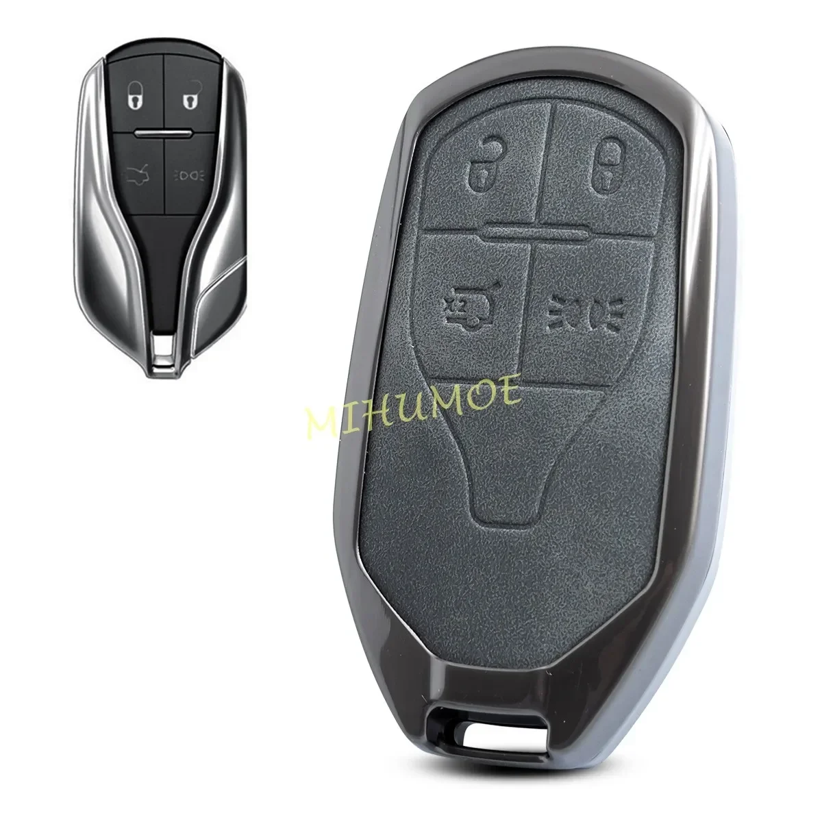 

Чехол-накладка для ключа автомобиля Maserati, металлический, кожаный, для Ghibli, Levante, Quattroporte 2017-2024