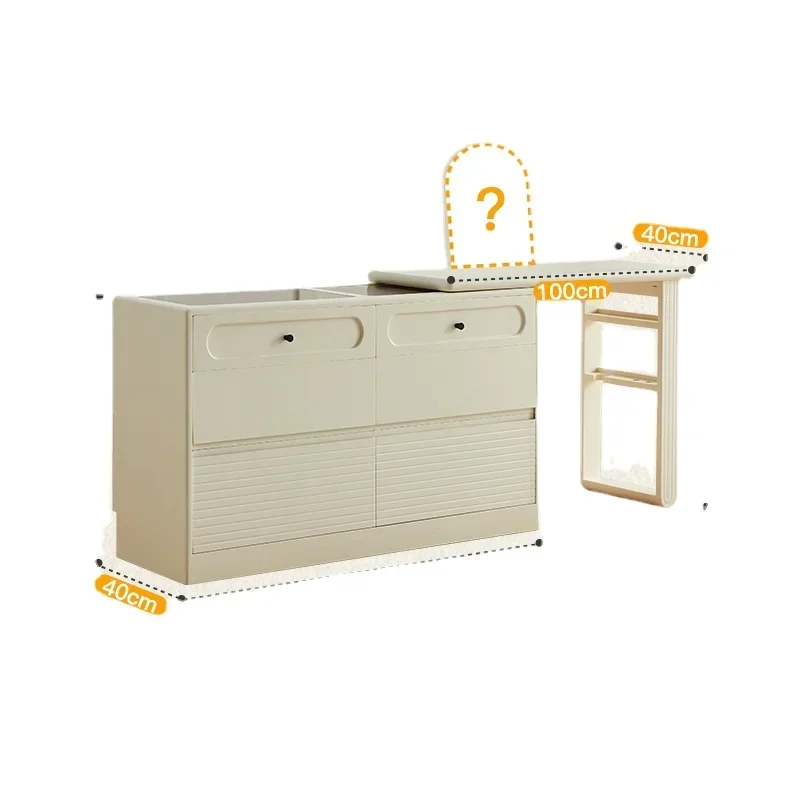 

Modern Minimalist Girly Bedroom Makeup Table Desk Dresser Integrated