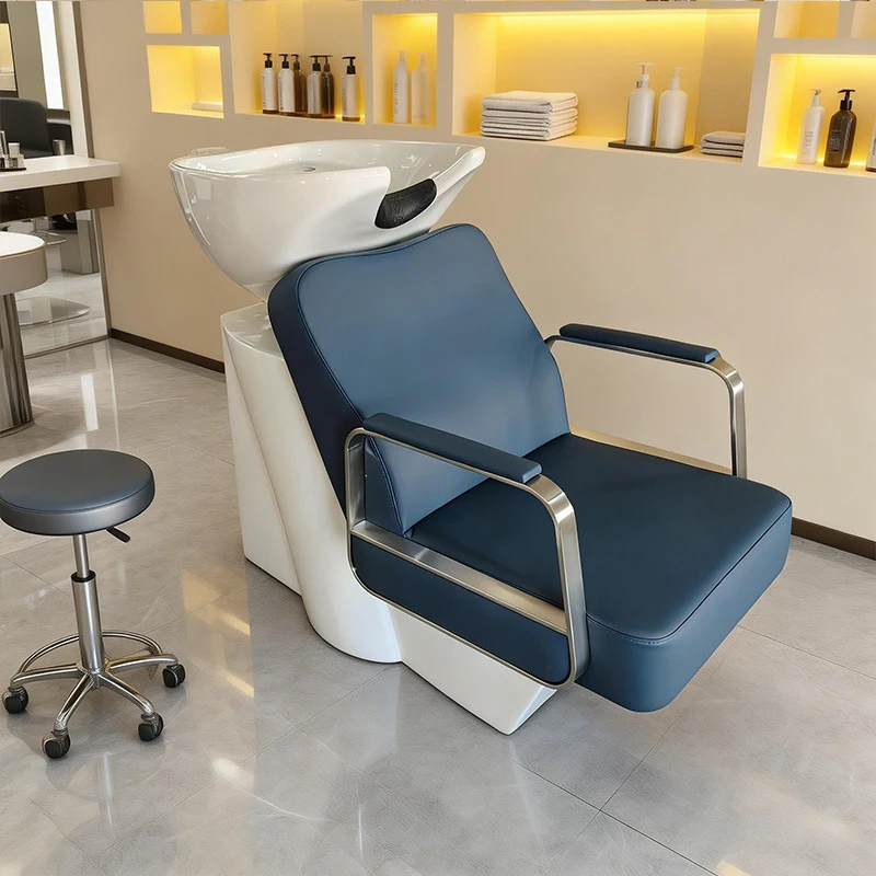 Semi-Reclining Small Shampoo Salons, Beauty And Hairdressing Shop Wash , Salon-Specific Hair Spa Bed
