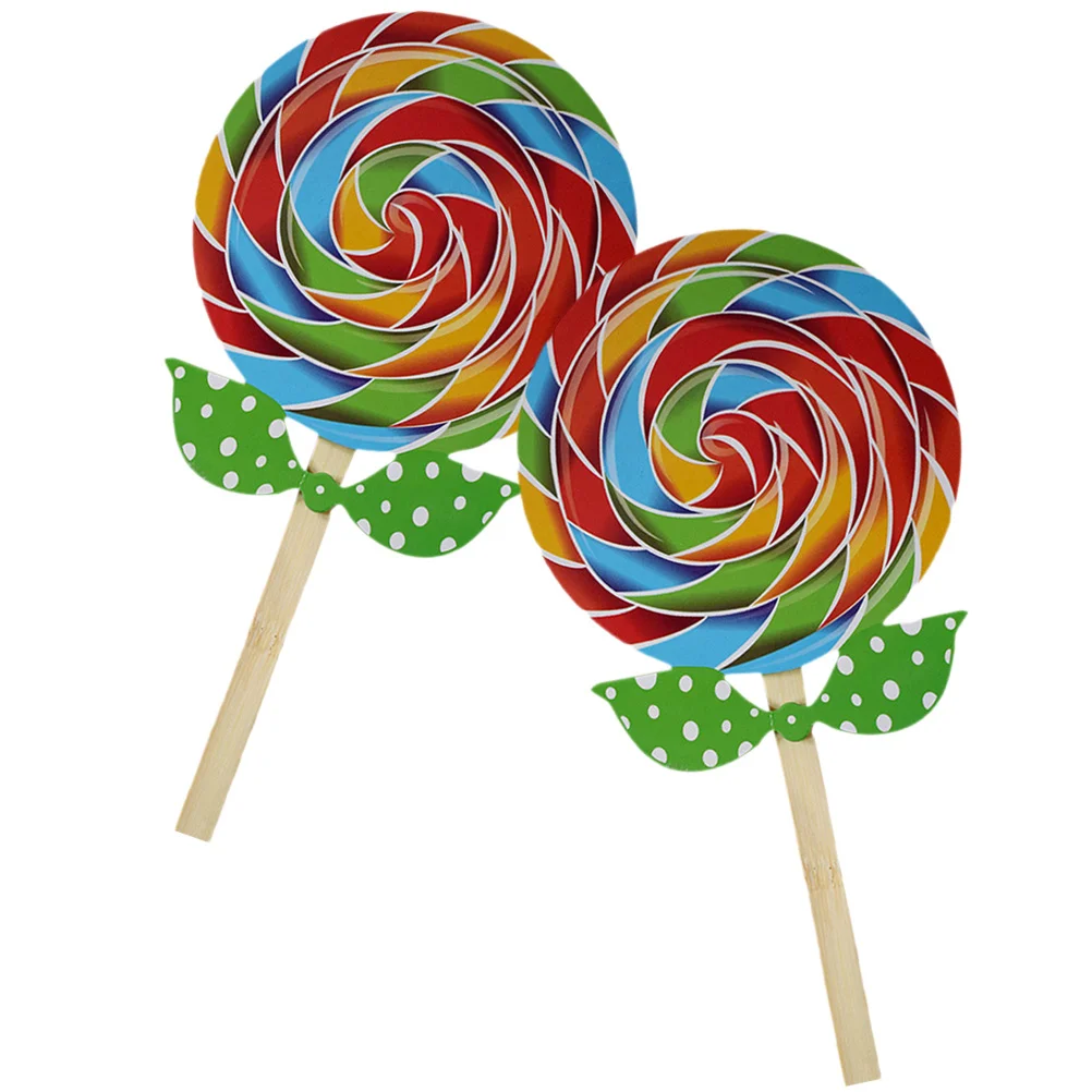 2 Pcs Candy Embellishment Lollipop Adornment Party Prop Sweets Favor Decorative Fake Model Decoration Photography