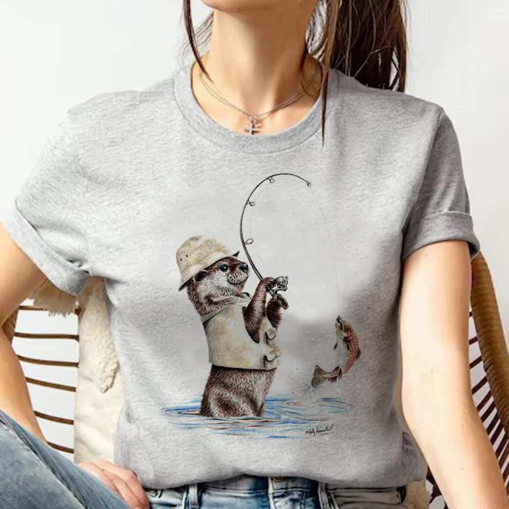 Otters top women Y2K tshirt female funny clothing