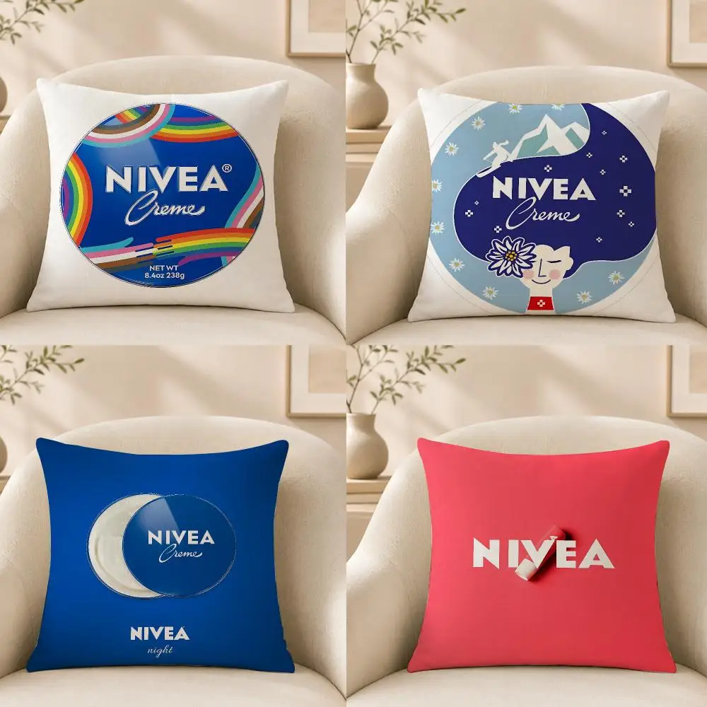 Beauty N-Nivea Cushion Cover Short‑plush Cushion Cover,Breathable,Skin‑friendly,Washable,room Sofa Decor Gift