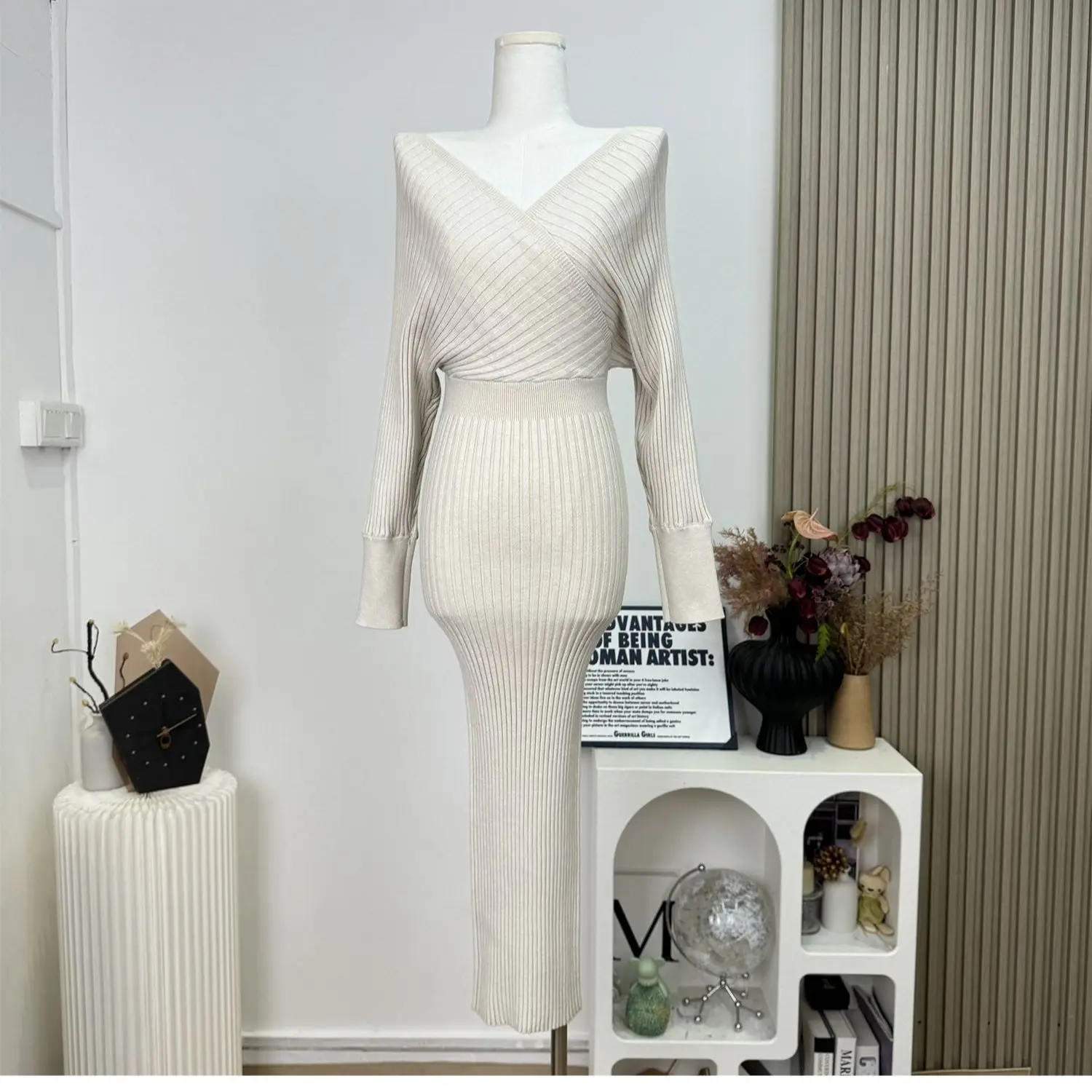 

Пуловер длиной до колена, свитера с открытыми плечами, джемперы, женские ажурные лодочки, осенние каникулы, вязаные рукава, складная трубка ручной работы