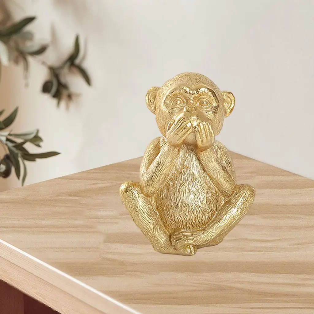 No Evil Monkeys Figurines for Home Decor Sculptures Statues Speak No Evil