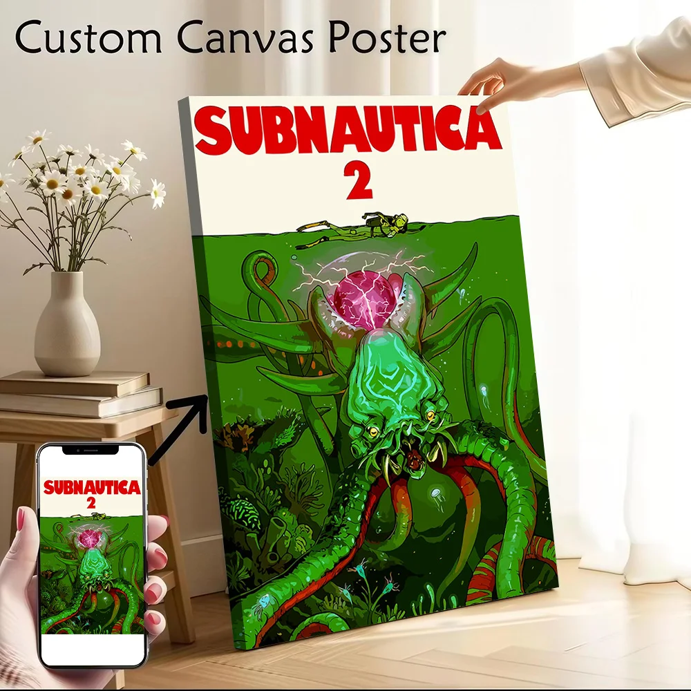 Subnautica 2 Game Art Poster Canvas Wall Art Personalized Print Modern Painting Perfect Gift for Man's Room Decoration Bedroom