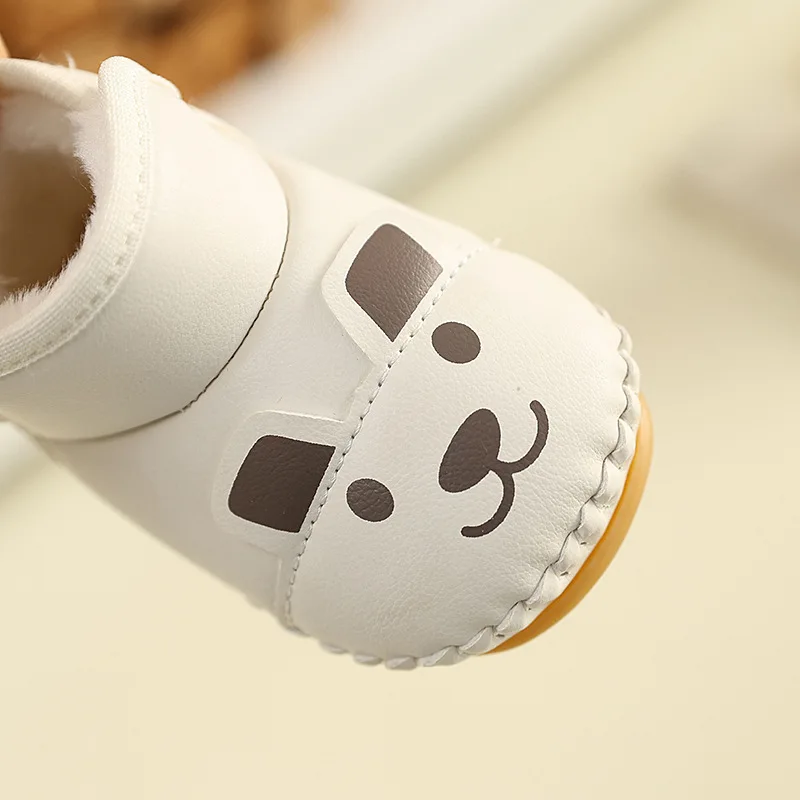 الكرتون الدب طفل الفتيان الفتيات حذاء كاجوال بولي Plash أفخم الدافئة الرضع الاطفال الأولى المشي الأحذية هوك حلقة المضادة للانزلاق الأطفال أحذية الشتاء #4