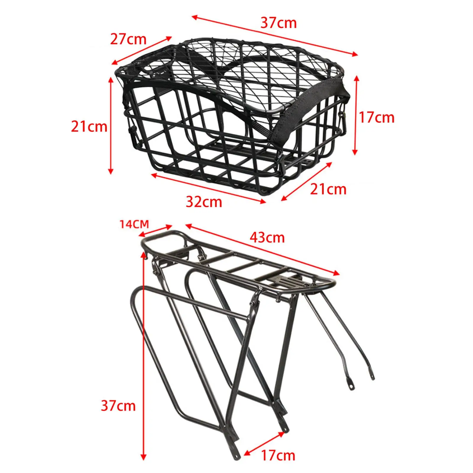 

Bike Basket Sturdy Construction Large Capacity Container for Cycling Bikes