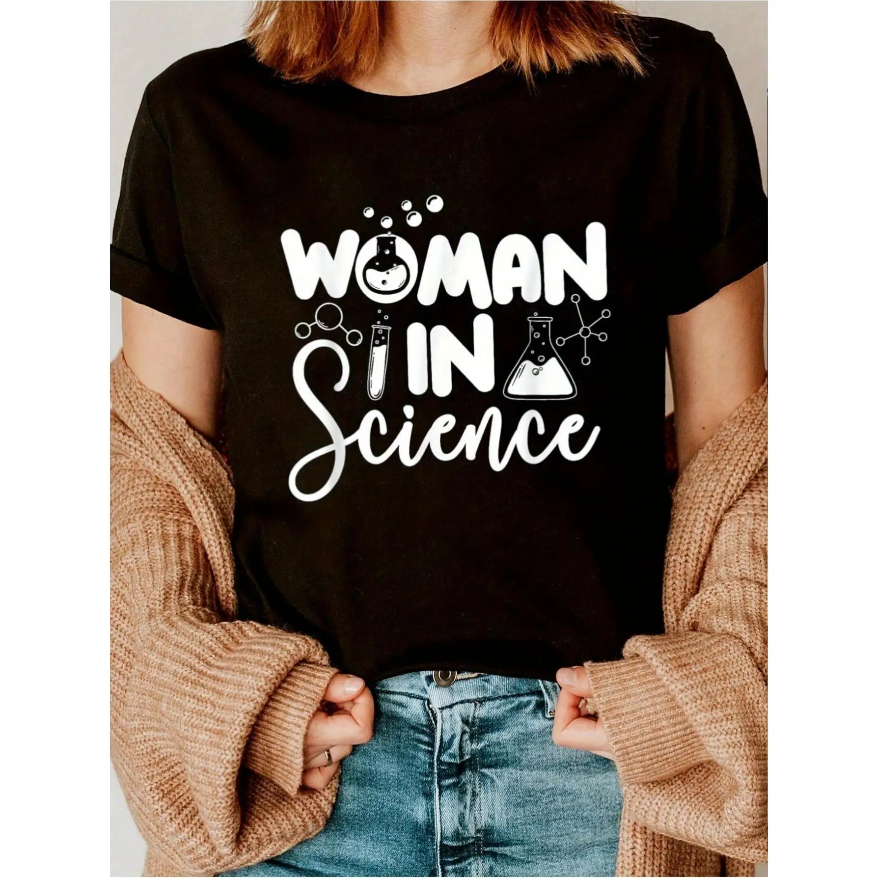 

Woman in Science T-shirt Female Chemist Scientist Teacher Gifts Funny Science Tees