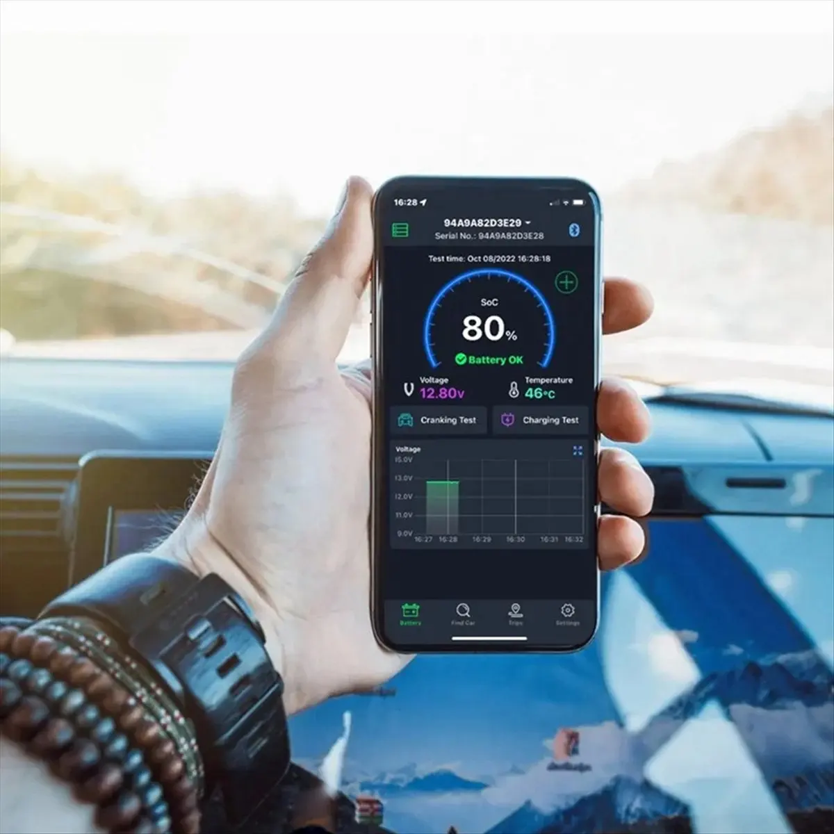 

Беспроводной Bluetooth-монитор заряда аккумулятора (12В) BM6 с приложением для проверки состояния автомобильного аккумулятора и тестером заряда батареи (WSFS)