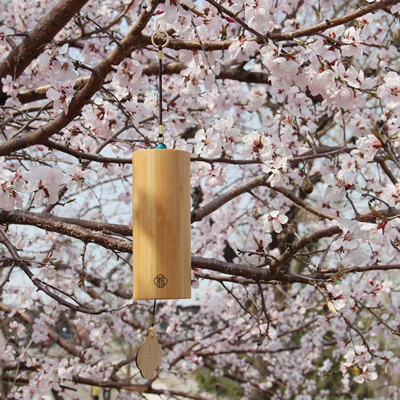 Meditation Chord Wind Chimes Outdoor Bamboo Wind Chimes Japanese Garden Camping Pendant Healing Japanese Decoration Zen