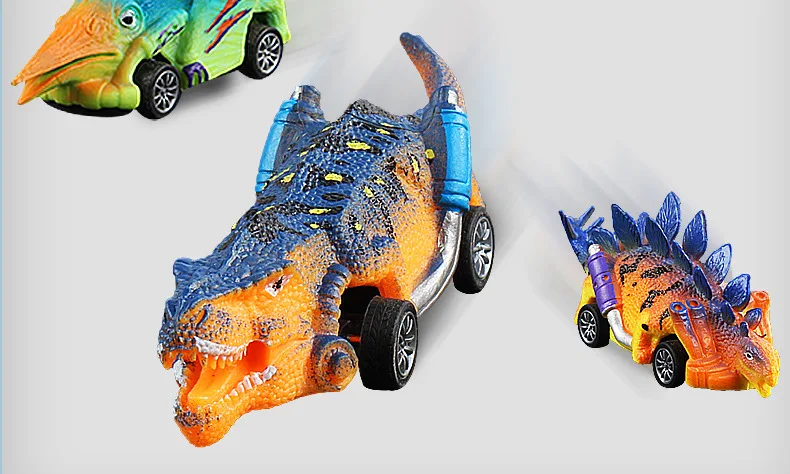 ديناصور التراجع سيارة البلاستيك نموذج الديناصور ريكس الملونة الأطفال الجمود لعب هدايا عيد ميلاد سهلة اللعب