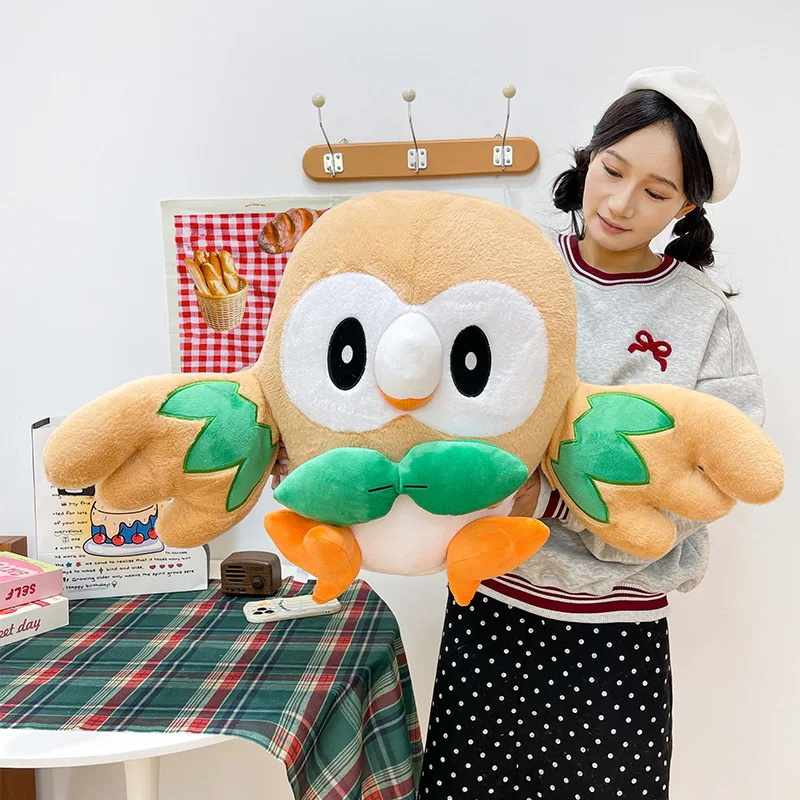 30-40-50cm-big-size-pokemon-rowlet-plushies-cartoon-anime-peluche-kawaii-ornament-comfortable-soft-doll-children's-toy-gifts