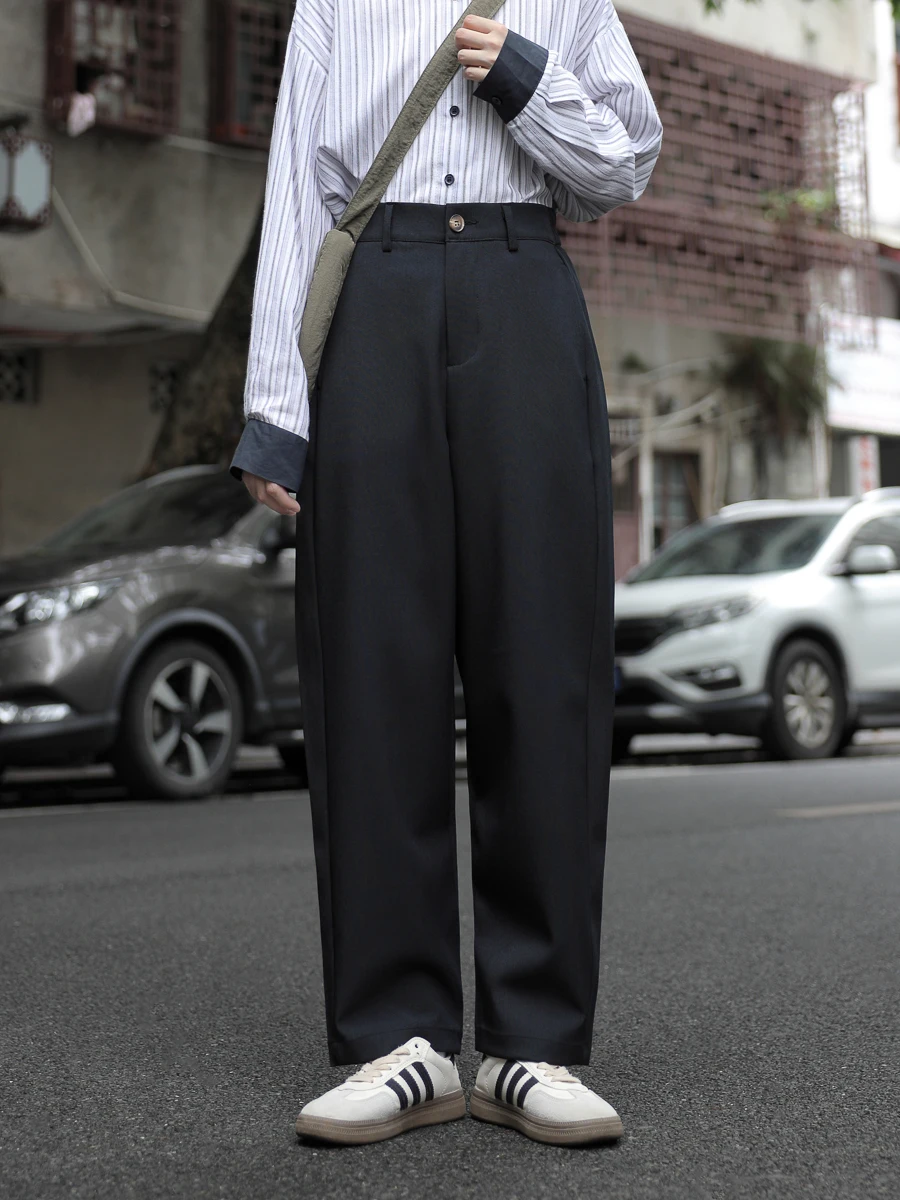 

TongTongJia женские повседневные свободные брюки по индивидуальному заказу с эластичной резинкой на талии, утягивающие деловые брюки с девятью ногами, полиэфирное волокно