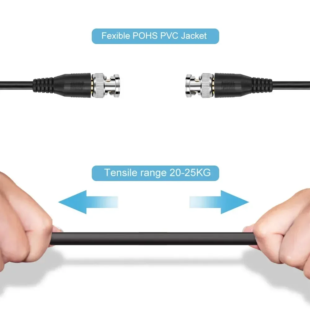 

Кабель-адаптер BNC (штекер-штекер) 2–10 м для камер видеонаблюдения, аксессуары для камер BNC