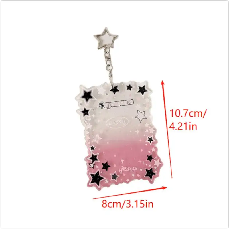 Cute Star Gradient PVC Photocard Holder For Idol Cards – Keychain, Bag Pendant, Gift