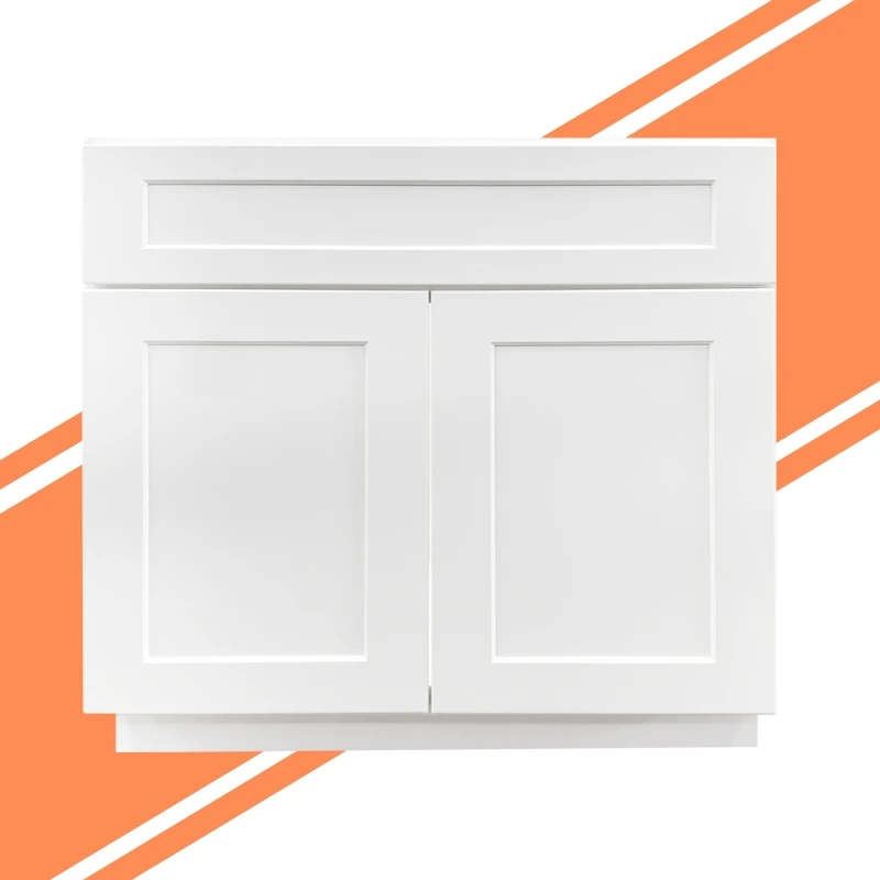 ElegantWooden White Shaker Bathroom Vanity Cabinet Stock for Apartment Renovations W36