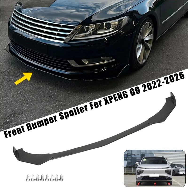 Sport Front Bumper Splitter Spoiler Lip For XPENG G9 2022-2026 5Pcs Adjustable Sectional Car Exterior Tuning Body Kit